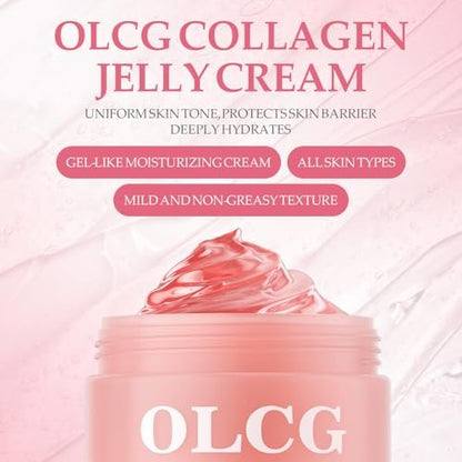 OLCG Collagen Jelly Cream – Gel-Textured Moisturizer with Hydrolyzed Collagen & Sodium Hyaluronate for Radiant, Plump Skin – Daily Use Face Cream, 3.72 Fl Oz Avelisse