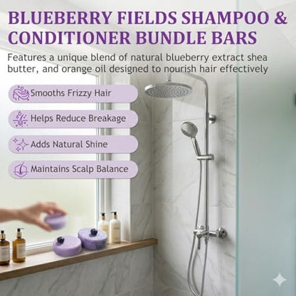 Blueberry Fields Shampoo & Conditioner Bundle – Antioxidant-Rich, Volumizing & Eco-Friendly Hair Care for Thinning & Dry Hair (1 Set) Avelisse