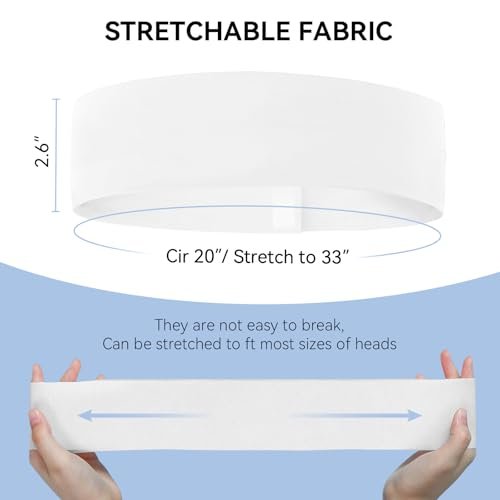 Disposable Headbands for Spa & Facials – 48pcs White Non-Woven Hair Bands for Women, Estheticians, and Skincare - görsel 5