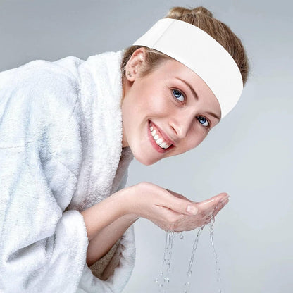 Disposable Headbands for Spa & Facials – 48pcs White Non-Woven Hair Bands for Women, Estheticians, and Skincare