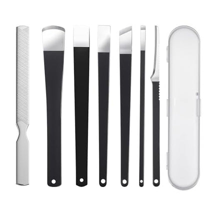 MYLMAC 7-Piece Professional Pedicure Tools Set – Stainless Steel Ingrown Toenail Removal Kit with File, Knife, Callus Remover & Foot Scraper for Men & Women