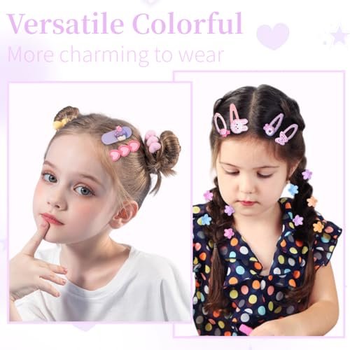 100 PCS Girl Hair Clips Cute Hair Accessories for Little Girls Kids Teens - Multiple Patterns - görsel 10