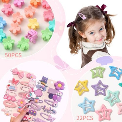 100 PCS Girl Hair Clips Cute Hair Accessories for Little Girls Kids Teens - Multiple Patterns