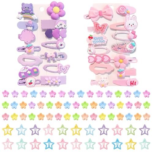 100 PCS Girl Hair Clips Cute Hair Accessories for Little Girls Kids Teens - Multiple Patterns - görsel 2