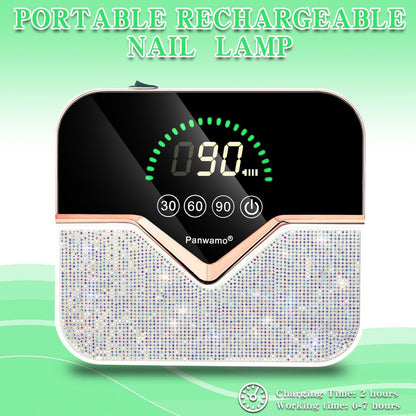 Cordless Rechargeable UV LED Nail Lamp with LCD Touch Screen, 45 Beads, 3 Timers for Gel Polish Curing at Home or Salon Avelisse