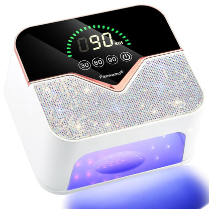Cordless Rechargeable UV LED Nail Lamp with LCD Touch Screen, 45 Beads, 3 Timers for Gel Polish Curing at Home or Salon Avelisse