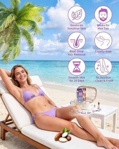 KOCCQUE Wax Strips Waxing Kit for Women – 60 Strips + 6 Wipes – Legs, Arms, Face, Underarms, Bikini & Facial Hair Removal – Dermatologically Tested, 8-Week Smooth, Hypoallergenic for All Skin Types Avelisse