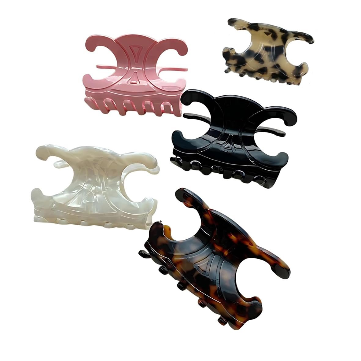5Pcs Premium Butterfly Hair Clips - Medium Size Acetate Hair Claw Clips for Women and Girls, Elegant Updo Hair Accessories, Best Gift for Mother Avelisse