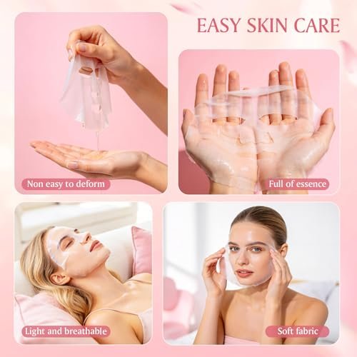 Aottom 30-Piece Face Mask Set: Natural Sheet Masks for Skincare, Spa Gift for Women Avelisse