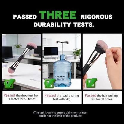 Vidany 2-in-1 Dual Ended Foundation & Powder Brush – Professional Synthetic Makeup Brush for Liquid, Cream, Powder Foundation & Dry Use