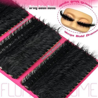 Hiklasy 288Pcs Wispy Lash Clusters 12-22mm D+ Curve Volume Fake Lashes, 260D Faux Mink Reusable Eyelash Extensions for DIY Salon Look