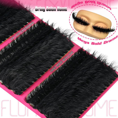 Hiklasy 288Pcs Wispy Lash Clusters 12-22mm D+ Curve Volume Fake Lashes, 260D Faux Mink Reusable Eyelash Extensions for DIY Salon Look