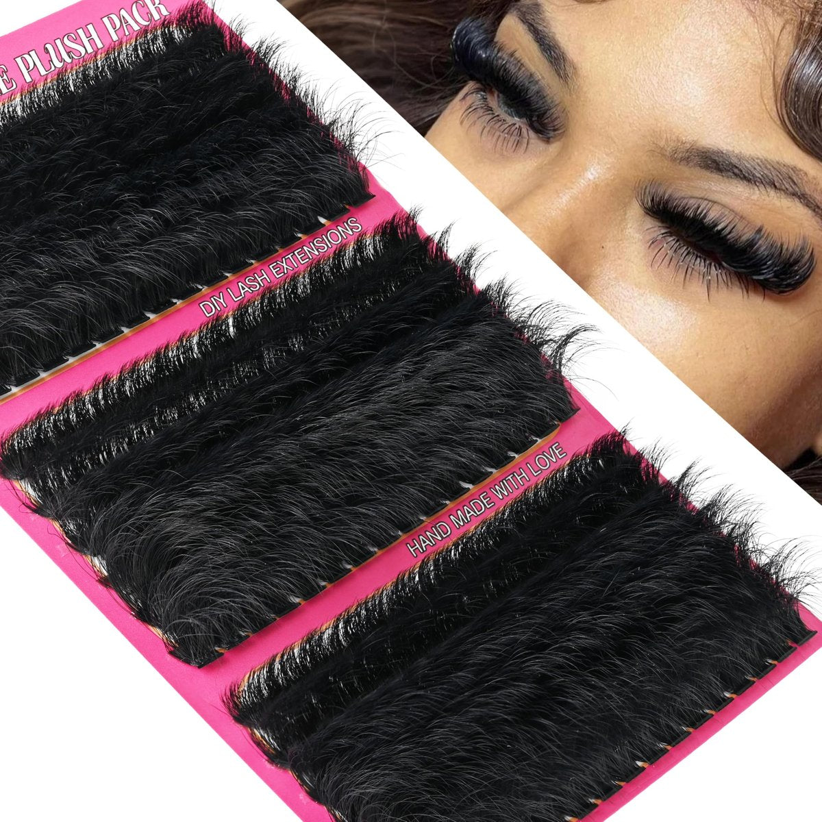 Hiklasy 288Pcs Wispy Lash Clusters 12-22mm D+ Curve Volume Fake Lashes, 260D Faux Mink Reusable Eyelash Extensions for DIY Salon Look - görsel 1