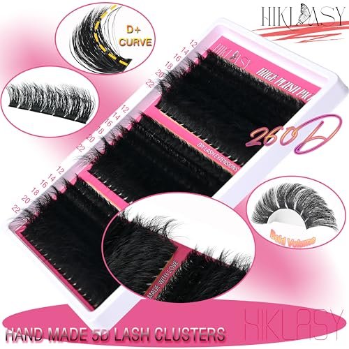 Hiklasy 288Pcs Wispy Lash Clusters 12-22mm D+ Curve Volume Fake Lashes, 260D Faux Mink Reusable Eyelash Extensions for DIY Salon Look - görsel 6