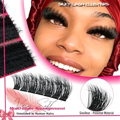 Hiklasy 288Pcs Wispy Lash Clusters 12-22mm D+ Curve Volume Fake Lashes, 260D Faux Mink Reusable Eyelash Extensions for DIY Salon Look - görsel 4