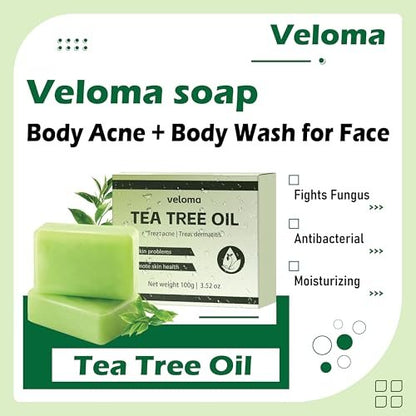 GDS. Veloma Soap - Antifungal & Relief Soap Bar for Face & Body Acne (2-Pack) Avelisse