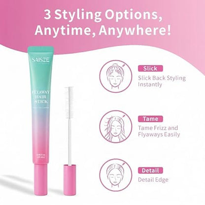 SAISZE Fly Away Stick for Hair – Flyaway Hair Tamer, Lightweight Frizz Control Hair Mascara for Baby Hairs and Bangs, Travel Essentials, Ideal Gifts for Kids, Teen Girls and Mothers, 0.85 Oz
