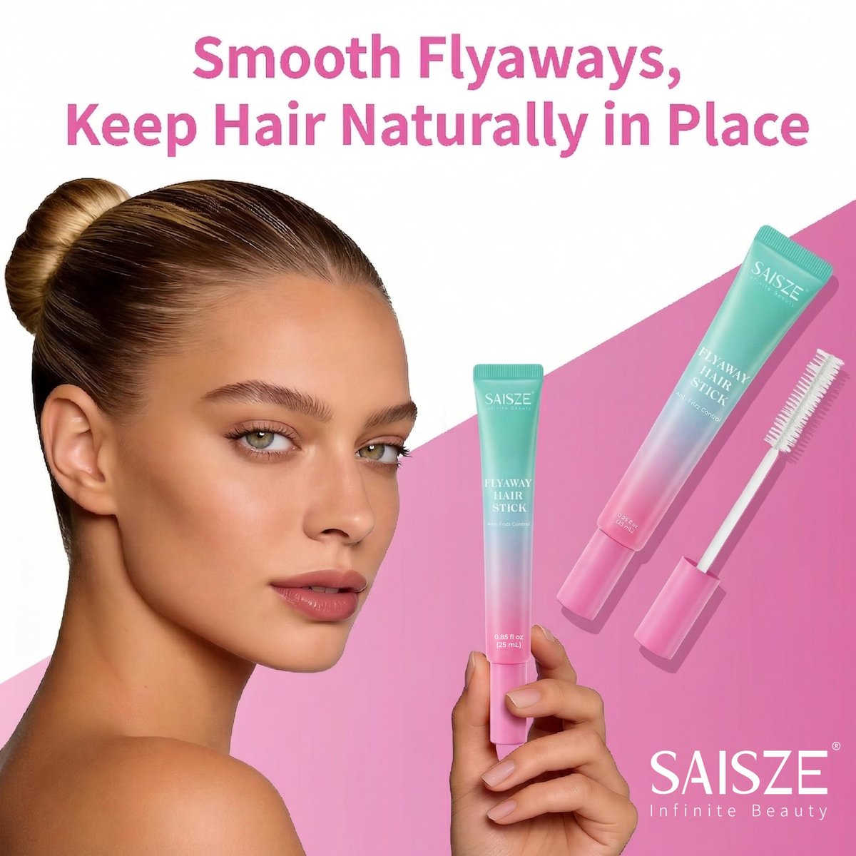 SAISZE Fly Away Stick for Hair – Flyaway Hair Tamer, Lightweight Frizz Control Hair Mascara for Baby Hairs and Bangs, Travel Essentials, Ideal Gifts for Kids, Teen Girls and Mothers, 0.85 Oz - görsel 5
