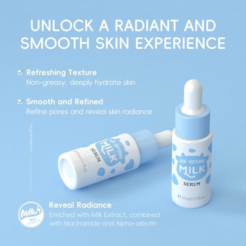 Milk Skincare Set for Girls 10-12 | Gentle Kids Face Wash Set with Cleanser, Serum, Cream, Face Brush, Headband & Washbag | All Skin Types Avelisse