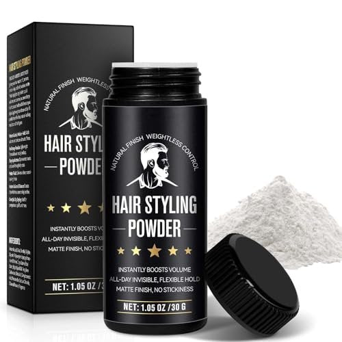 LEISGOTO Hair Styling Powder - Volumizing Root Lifting Powder for Men, Adds Volume and Texture, Invisible Flexible Hold, Long-Lasting Matte Finish, No Stickiness 30g Avelisse