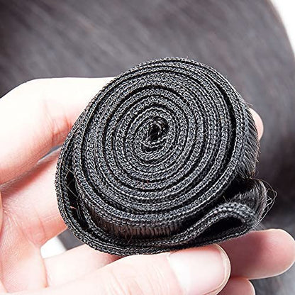 Shoaiye 100% Unprocessed Brazilian Virgin Remy Human Hair Bundles Body Wave 16 18 20 Inch #1B Black 3 Bundles 150g