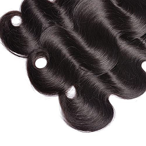 Shoaiye 100% Unprocessed Brazilian Virgin Remy Human Hair Bundles Body Wave 16 18 20 Inch #1B Black 3 Bundles 150g - görsel 10