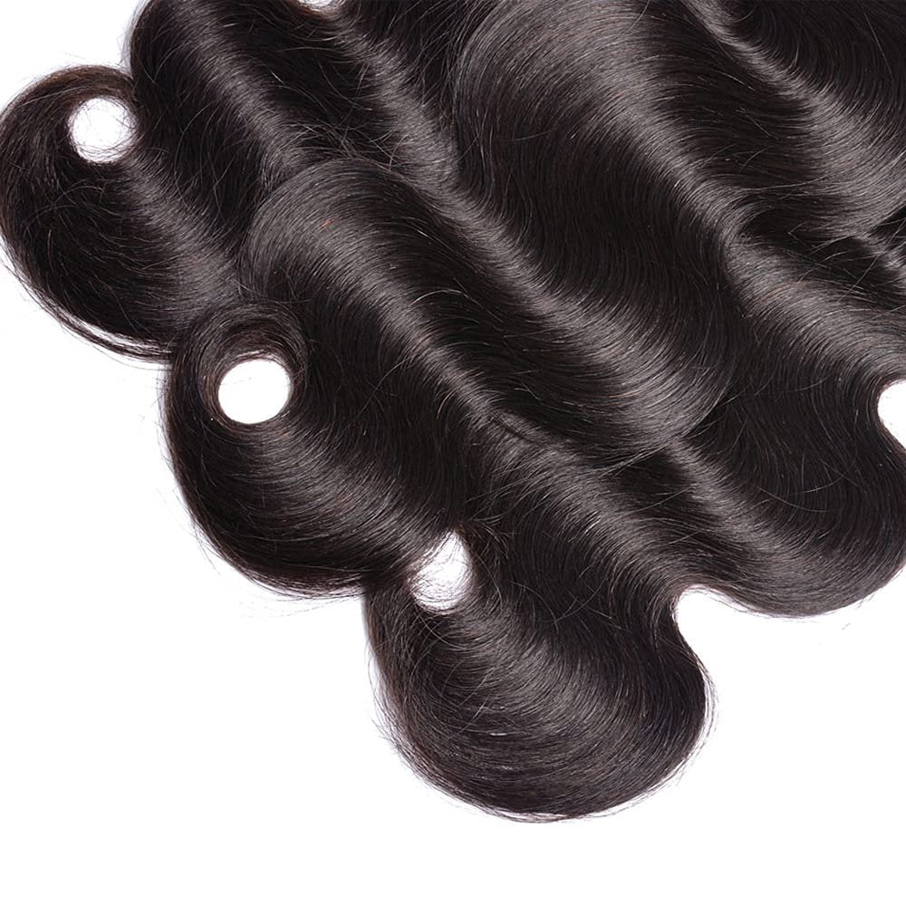 Shoaiye 100% Unprocessed Brazilian Virgin Remy Human Hair Bundles Body Wave 16 18 20 Inch #1B Black 3 Bundles 150g - görsel 9