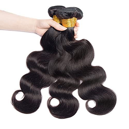 Shoaiye 100% Unprocessed Brazilian Virgin Remy Human Hair Bundles Body Wave 16 18 20 Inch #1B Black 3 Bundles 150g - görsel 12