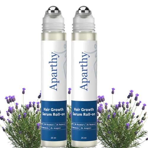 Aparthy Advanced Hair Growth Roll-On Serum - with Saw Palmetto, Rosemary & Pea Extract, Supports Thicker, Fuller Hair Appearance, Clean, Non-Greasy Hair Loss Support for Men & Women, 25ml (Pack of 2) Avelisse