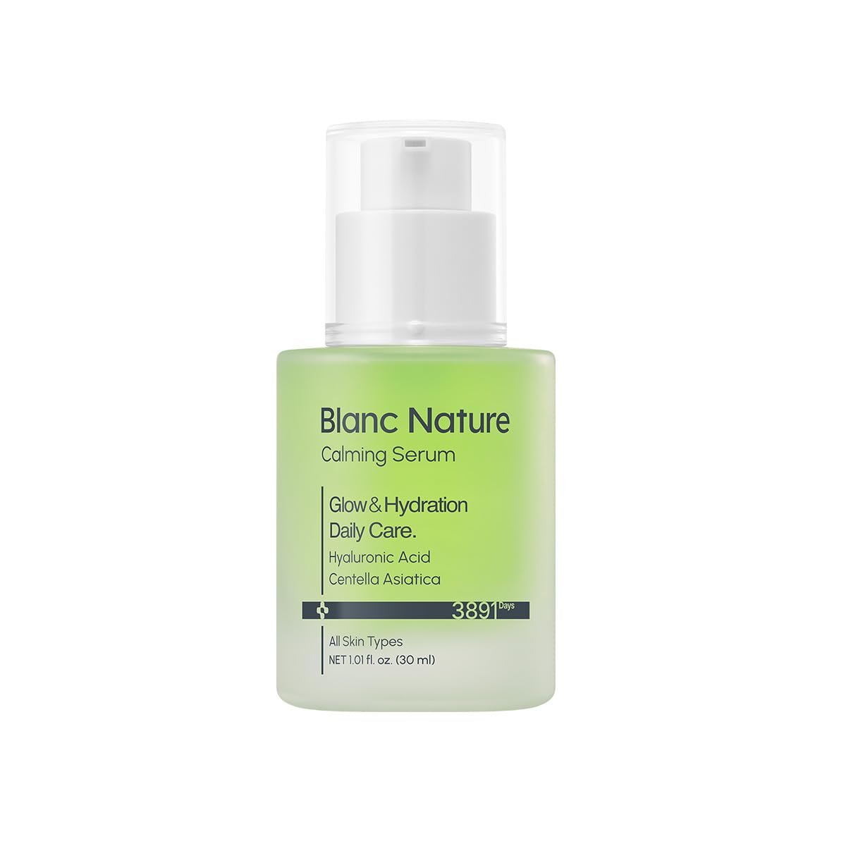 Blanc Nature Calming Serum – Soothing & Hydrating Serum with Hyaluronic Acid, Centella Asiatica & Panthenol for Glass Skin, All Skin Types, 1.01 fl oz (30 ml) Avelisse
