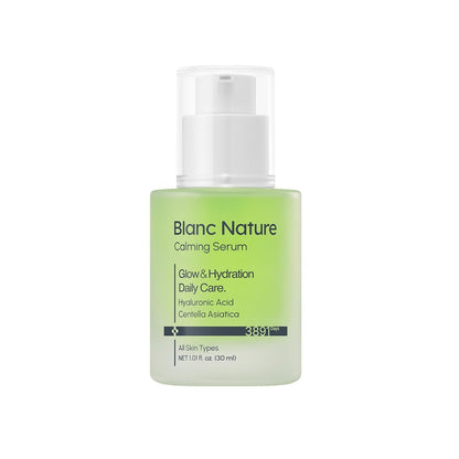 Blanc Nature Calming Serum – Soothing & Hydrating Serum with Hyaluronic Acid, Centella Asiatica & Panthenol for Glass Skin, All Skin Types, 1.01 fl oz (30 ml) Avelisse