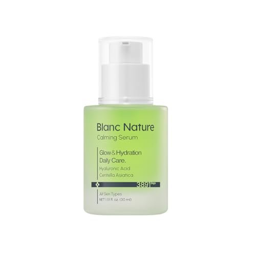 Blanc Nature Calming Serum – Soothing & Hydrating Serum with Hyaluronic Acid, Centella Asiatica & Panthenol for Glass Skin, All Skin Types, 1.01 fl oz (30 ml) Avelisse