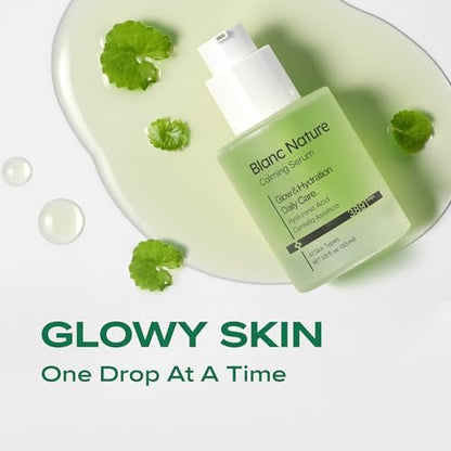 Blanc Nature Calming Serum – Soothing & Hydrating Serum with Hyaluronic Acid, Centella Asiatica & Panthenol for Glass Skin, All Skin Types, 1.01 fl oz (30 ml) Avelisse
