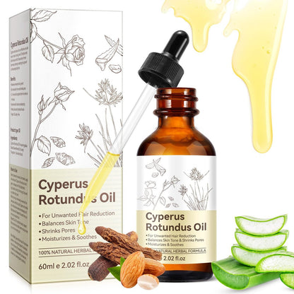 LEISGOTO Cyperus Rotundus Oil Premium Cypress Oil for Hair Removal, Soothing and Gentle, Shrinks Pores, Smooths Skin & Removes Hair, 2.02 Fl Oz