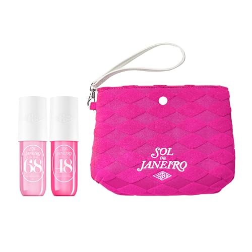 Sol de Janeiro Giftable Set | Two Travel Size Hair & Body Fragrance Mists with Pink Pouch | Cheirosa 68 & Cheirosa 48, 3 fl oz Each | $72 Value Avelisse