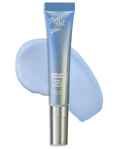 Then I Met You Snail Mucin Eye Cream – Korean Eye Cream for Dark Circles, Puffy Eyes, Fine Lines & Dehydrated Skin – Firming, Brightening & Plumping Treatment with Volufiline & Caffeine – 0.51 oz Avelisse