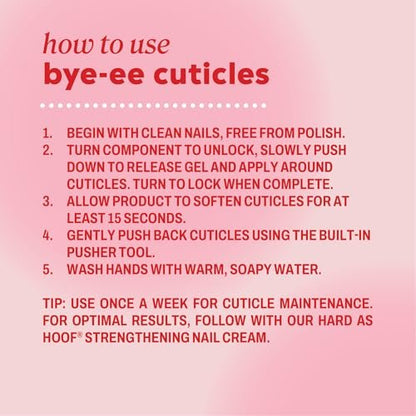 ONYX Professional Bye-ee Cuticles Rapid Remover, Vanilla Coconut Scent - Cuticle Remover Gel with Built-In Cuticle Pusher, 0.43 fl. oz Avelisse