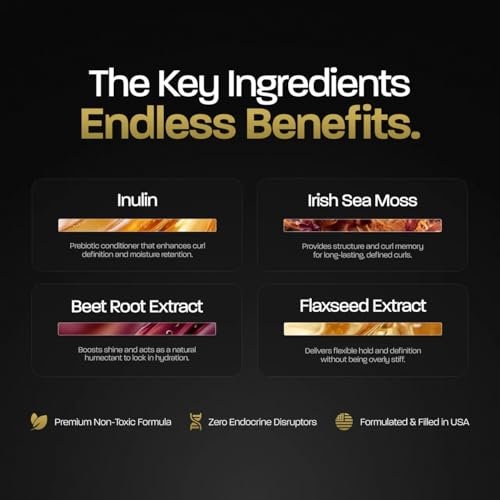 BASED Curl Gel - Maximum Hold & Definition Without Flakes - Scrunches Out Soft with Irish Sea Moss & Flaxseed - Non-Toxic, Paraben Free Formula for All Curl Types (6.8 fl oz) - görsel 6