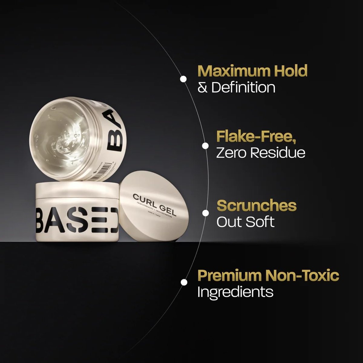 BASED Curl Gel - Maximum Hold & Definition Without Flakes - Scrunches Out Soft with Irish Sea Moss & Flaxseed - Non-Toxic, Paraben Free Formula for All Curl Types (6.8 fl oz) - görsel 3