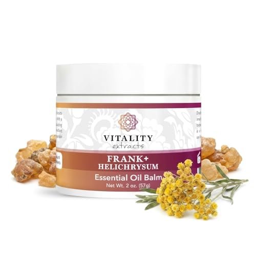 Vitality Extracts Frank + Helichrysum Balm - 2oz, All-Natural Relief & Skin Soothing with Frankincense Boswellia Serrata & Helichrysum Gymnocephalum, Beeswax Base Avelisse