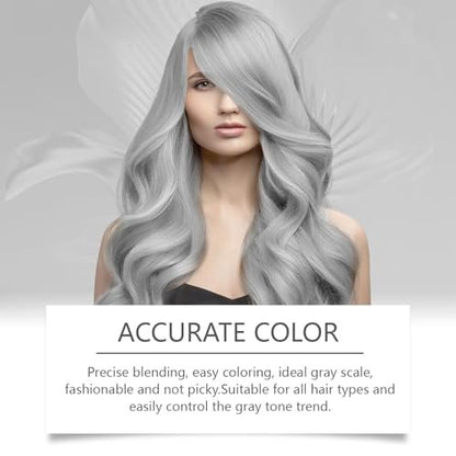 Permanent Silver Hair Dye with Natural Essence – Long-Lasting Silver Hair Color for All Hair Types (2-Pack) Avelisse