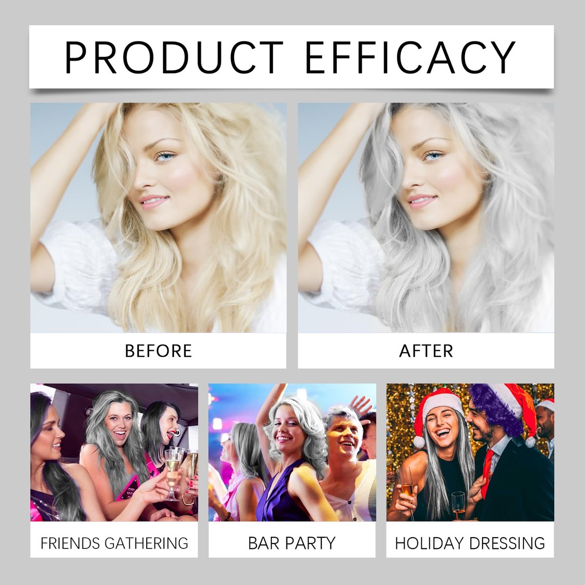 Permanent Silver Hair Dye with Natural Essence – Long-Lasting Silver Hair Color for All Hair Types (2-Pack) Avelisse