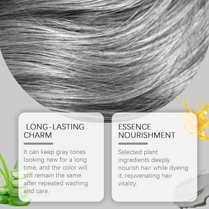 Permanent Silver Hair Dye with Natural Essence – Long-Lasting Silver Hair Color for All Hair Types (2-Pack) Avelisse