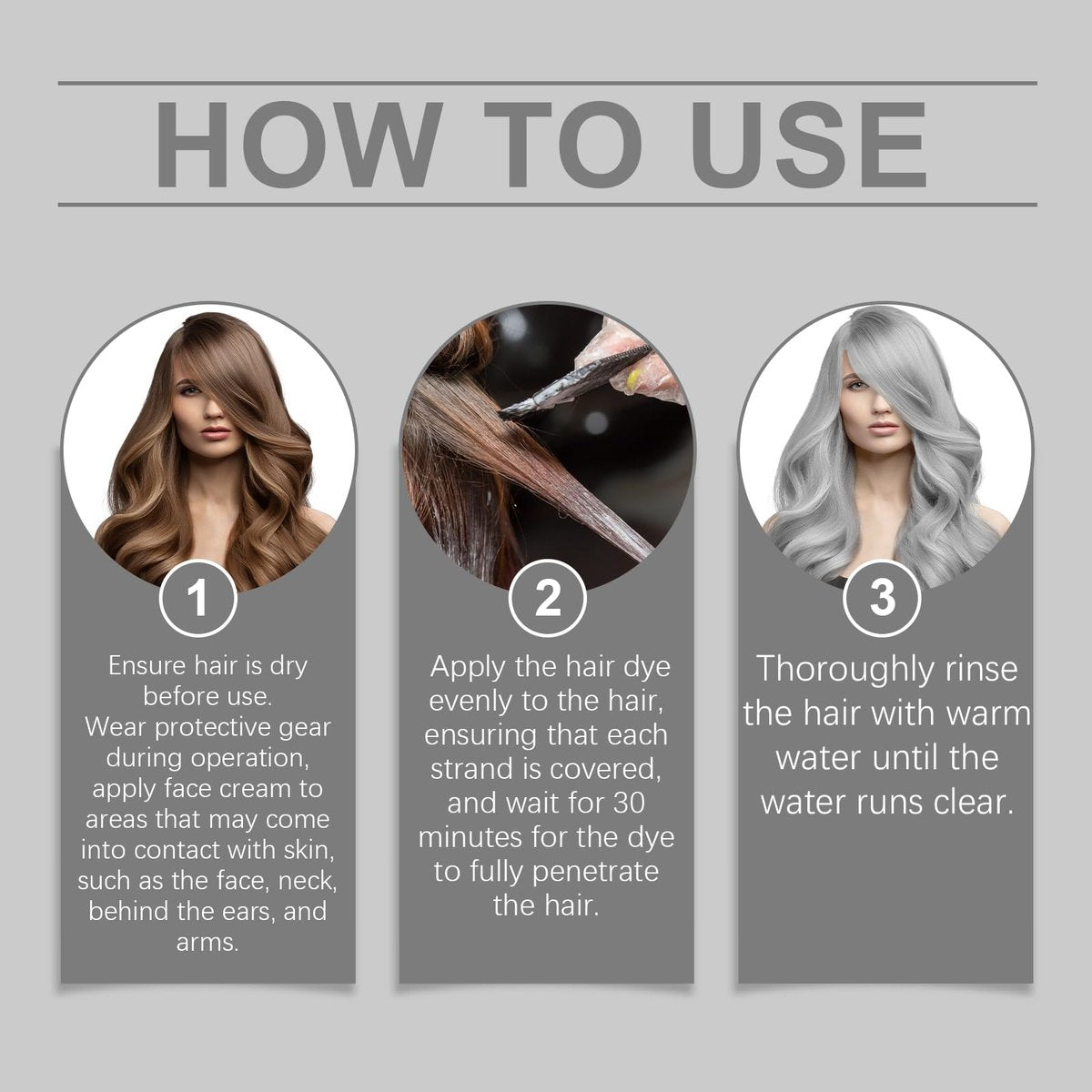 Permanent Silver Hair Dye with Natural Essence – Long-Lasting Silver Hair Color for All Hair Types (2-Pack) Avelisse