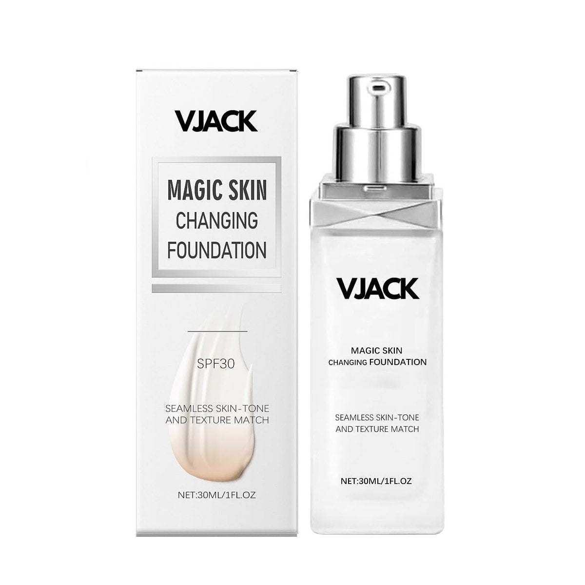 Color Changing Foundation for Mature Skin with SPF 30 - Full Coverage Concealer & Medium Spectrum Foundation Cream - Suitable for All Skin Types (1 pc) Avelisse