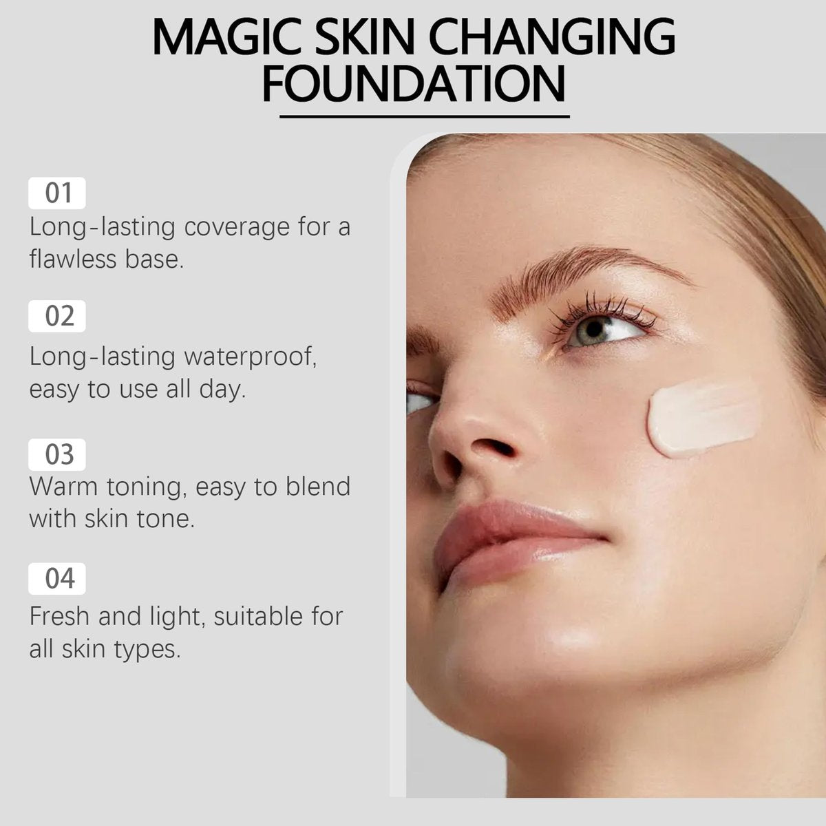 Color Changing Foundation for Mature Skin with SPF 30 - Full Coverage Concealer & Medium Spectrum Foundation Cream - Suitable for All Skin Types (1 pc) Avelisse
