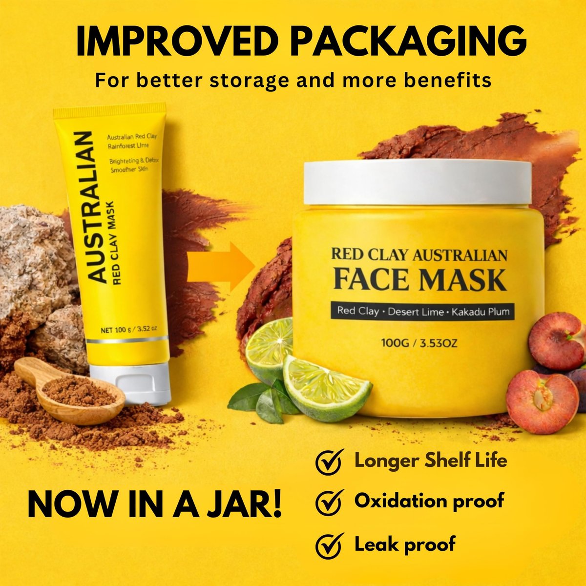 Zelara Australian Red Clay Face Mask – Mineral-Rich Detox Mud Mask with Kakadu Plum, Desert & Rainforest Lime Extracts for Radiant, Smoother Skin, All Skin Types, 100 mL - görsel 7