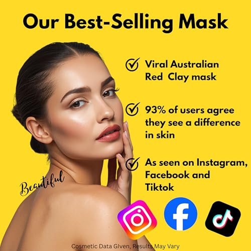Zelara Australian Red Clay Face Mask – Mineral-Rich Detox Mud Mask with Kakadu Plum, Desert & Rainforest Lime Extracts for Radiant, Smoother Skin, All Skin Types, 100 mL - görsel 6