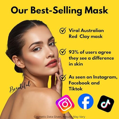 Zelara Australian Red Clay Face Mask – Mineral-Rich Detox Mud Mask with Kakadu Plum, Desert & Rainforest Lime Extracts for Radiant, Smoother Skin, All Skin Types, 100 mL