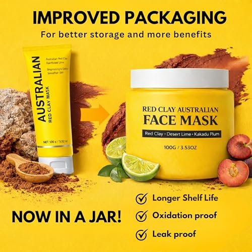 Zelara Australian Red Clay Face Mask – Mineral-Rich Detox Mud Mask with Kakadu Plum, Desert & Rainforest Lime Extracts for Radiant, Smoother Skin, All Skin Types, 100 mL - görsel 8